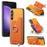 For Samsung Galaxy S24 FE 5G Retro Cross Leather Ring Horizontal Insert Card Bag MagSafe Phone Case(Yellow)