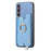 For Samsung Galaxy S24 FE 5G Retro Cross Leather Ring Horizontal Insert Card Bag MagSafe Phone Case(Blue)