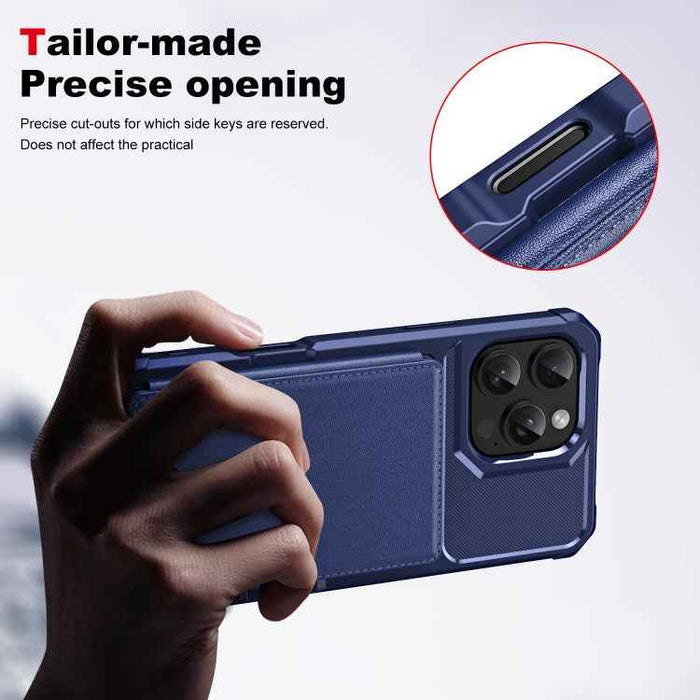 For iPhone 16 Pro ENKAY Hat-Prince Card Slot Wallet TPU Back Leather Phone Case with Lens Film(Rose Gold)