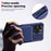 For iPhone 16 Pro ENKAY Hat-Prince Card Slot Wallet TPU Back Leather Phone Case with Lens Film(Dark Blue)