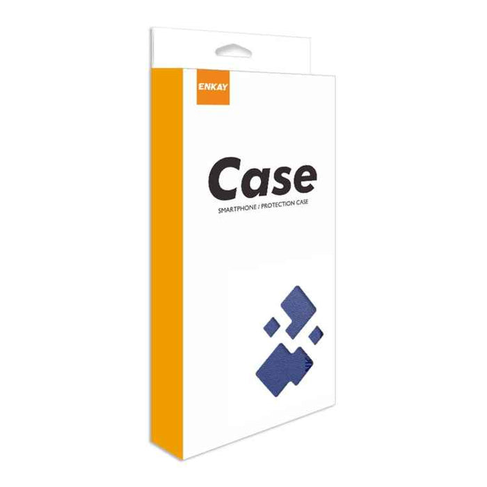 For iPhone 16 Pro ENKAY Hat-Prince Card Slot Wallet TPU Back Leather Phone Case with Lens Film(Dark Blue)