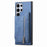 For Samsung Galaxy S24 Ultra 5G Retro MagSafe Zipper Wallet Card Bag Back Phone Case(Blue)