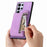 For Samsung Galaxy S24 Ultra 5G Retro MagSafe Zipper Wallet Card Bag Back Phone Case(Purple)