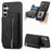 For Samsung Galaxy S24 5G Retro MagSafe Zipper Wallet Card Bag Back Phone Case(Black)