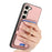 For Samsung Galaxy S24 FE 5G Retro Cross Leather Ring Vertical Insert Card Bag MagSafe Phone Case(Pink)