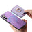 For Samsung Galaxy S24 FE 5G Retro Cross Leather Ring Vertical Insert Card Bag MagSafe Phone Case(Purple)