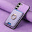 For Samsung Galaxy S24 FE 5G Retro Cross Leather Ring Vertical Insert Card Bag MagSafe Phone Case(Purple)