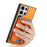 For Samsung Galaxy S24 Ultra 5G Retro Cross Leather Ring Vertical Insert Card Bag MagSafe Phone Case(Yellow)