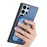For Samsung Galaxy S24 Ultra 5G Retro Cross Leather Ring Vertical Insert Card Bag MagSafe Phone Case(Blue)