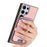 For Samsung Galaxy S24 Ultra 5G Retro Cross Leather Ring Vertical Insert Card Bag MagSafe Phone Case(Pink)