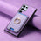 For Samsung Galaxy S24 Ultra 5G Retro Cross Leather Ring Vertical Insert Card Bag MagSafe Phone Case(Purple)