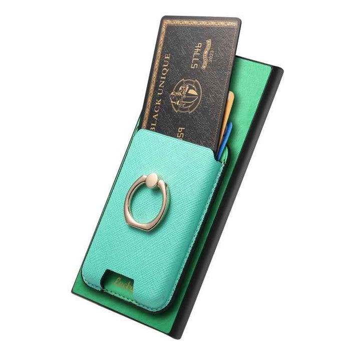 For Samsung Galaxy S24 Ultra 5G Retro Cross Leather Ring Vertical Insert Card Bag MagSafe Phone Case(Green)