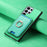 For Samsung Galaxy S24 Ultra 5G Retro Cross Leather Ring Vertical Insert Card Bag MagSafe Phone Case(Green)