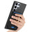 For Samsung Galaxy S24 Ultra 5G Retro Cross Leather Ring Vertical Insert Card Bag MagSafe Phone Case(Black)