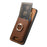 For Samsung Galaxy S24+ 5G Retro Cross Leather Ring Vertical Insert Card Bag MagSafe Phone Case(Brown)