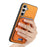For Samsung Galaxy S24 5G Retro Cross Leather Ring Vertical Insert Card Bag MagSafe Phone Case(Yellow)