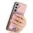 For Samsung Galaxy S24 5G Retro Cross Leather Ring Vertical Insert Card Bag MagSafe Phone Case(Pink)