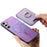 For Samsung Galaxy S24 5G Retro Cross Leather Ring Vertical Insert Card Bag MagSafe Phone Case(Purple)
