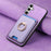 For Samsung Galaxy S24 5G Retro Cross Leather Ring Vertical Insert Card Bag MagSafe Phone Case(Purple)