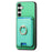 For Samsung Galaxy S24 5G Retro Cross Leather Ring Vertical Insert Card Bag MagSafe Phone Case(Green)