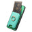 For Samsung Galaxy S24 5G Retro Cross Leather Ring Vertical Insert Card Bag MagSafe Phone Case(Green)