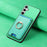 For Samsung Galaxy S24 5G Retro Cross Leather Ring Vertical Insert Card Bag MagSafe Phone Case(Green)