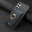 For Samsung Galaxy S24 5G Retro Cross Leather Ring Vertical Insert Card Bag MagSafe Phone Case(Black)