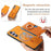 For Samsung Galaxy S24 FE 5G Retro Cross Leather Ring Side Insert Card Bag MagSafe Phone Case(Yellow)