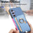 For Samsung Galaxy S24 FE 5G Retro Cross Leather Ring Side Insert Card Bag MagSafe Phone Case(Blue)