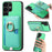 For Samsung Galaxy S24 Ultra 5G Retro Cross Leather Ring Side Insert Card Bag MagSafe Phone Case(Green)