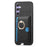 For Samsung Galaxy S24 Ultra 5G Retro Cross Leather Ring Side Insert Card Bag MagSafe Phone Case(Black)