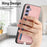 For Samsung Galaxy S24 5G Retro Cross Leather Ring Side Insert Card Bag MagSafe Phone Case(Pink)
