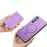 For Samsung Galaxy S24 5G Retro Cross Leather Ring Side Insert Card Bag MagSafe Phone Case(Purple)