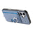 For iPhone 17 Carbon Fiber Ring Side Insert Card Bag MagSafe Phone Case(Blue)