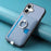 For iPhone 17 Carbon Fiber Ring Side Insert Card Bag MagSafe Phone Case(Blue)