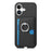 For iPhone 17 Carbon Fiber Ring Side Insert Card Bag MagSafe Phone Case(Black)