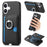 For iPhone 17 Carbon Fiber Ring Side Insert Card Bag MagSafe Phone Case(Black)