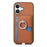 For iPhone 17 Carbon Fiber Ring Side Insert Card Bag MagSafe Phone Case(Brown)