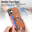 For iPhone 17 Carbon Fiber Ring Side Insert Card Bag MagSafe Phone Case(Brown)