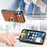 For iPhone 17 Carbon Fiber Ring Side Insert Card Bag MagSafe Phone Case(Brown)