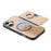 For iPhone 17 Carbon Fiber Ring Side Insert Card Bag MagSafe Phone Case(Khaki)
