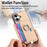 For iPhone 17 Carbon Fiber Ring Side Insert Card Bag MagSafe Phone Case(Khaki)