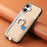 For iPhone 17 Carbon Fiber Ring Side Insert Card Bag MagSafe Phone Case(Khaki)
