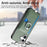 For iPhone 17 Carbon Fiber Ring Side Insert Card Bag MagSafe Phone Case(Green)