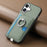 For iPhone 17 Carbon Fiber Ring Side Insert Card Bag MagSafe Phone Case(Green)