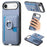 For iPhone Air Carbon Fiber Ring Side Insert Card Bag MagSafe Phone Case(Blue)