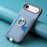 For iPhone Air Carbon Fiber Ring Side Insert Card Bag MagSafe Phone Case(Blue)