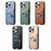 For iPhone 17 Carbon Fiber Ring Side Insert Card Bag MagSafe Phone Case(Black)