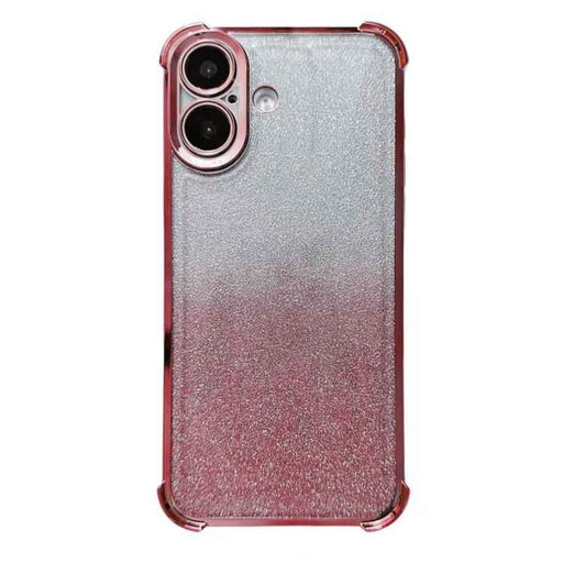 For iPhone 16 Electrpolated Glitter Four-corner Shockproof Space TPU Phone Case(Gradient Pink)