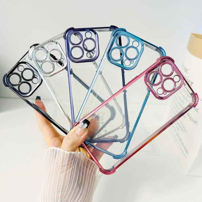For iPhone 16 Electrpolated Glitter Four-corner Shockproof Space TPU Phone Case(Gradient Silver)